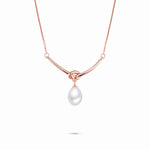 Rose Gold Pearl Pendant Necklace - Miwanna