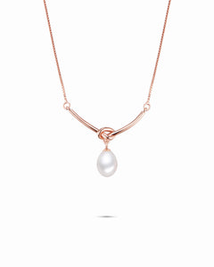 Rose Gold Pearl Pendant Necklace - Miwanna