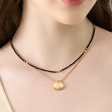 Seashell Pendant Necklace Gold