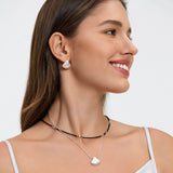 Shell Stud Earrings Silver