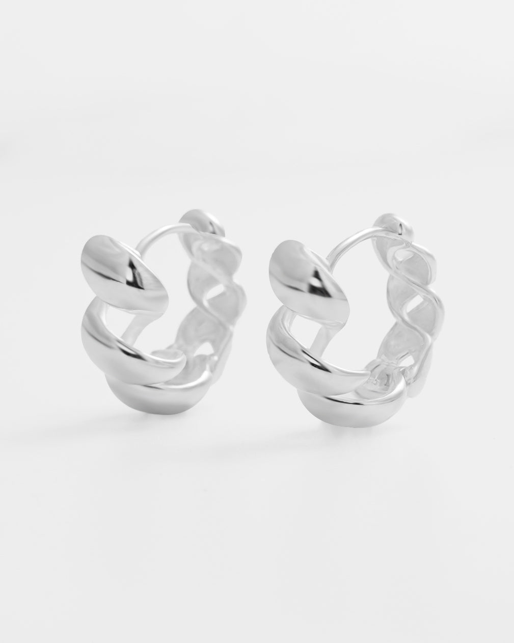 Croissant Silver Hoops - Miwanna