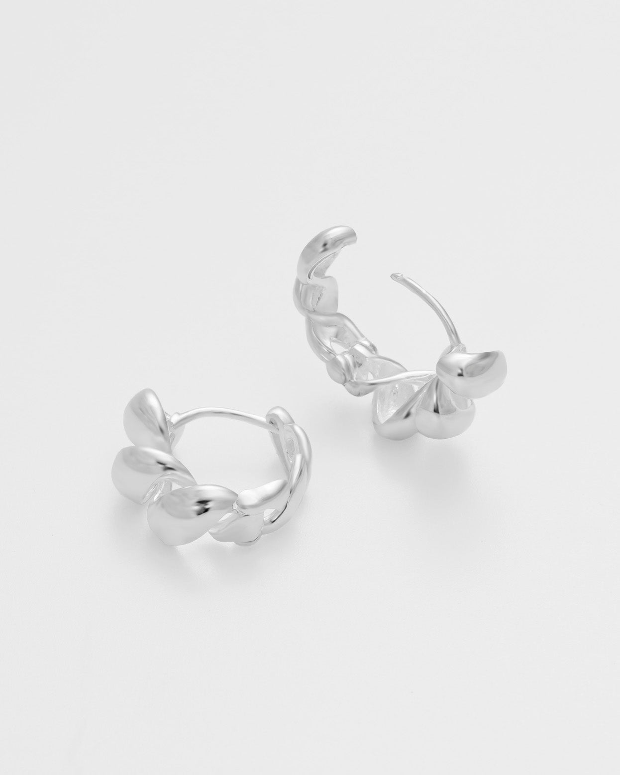 Croissant Silver Hoops - Miwanna