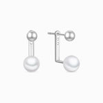 Silver Pearl Ear Jacket Earrings - Miwanna