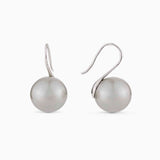 Gray Pearl Earrings In Silver