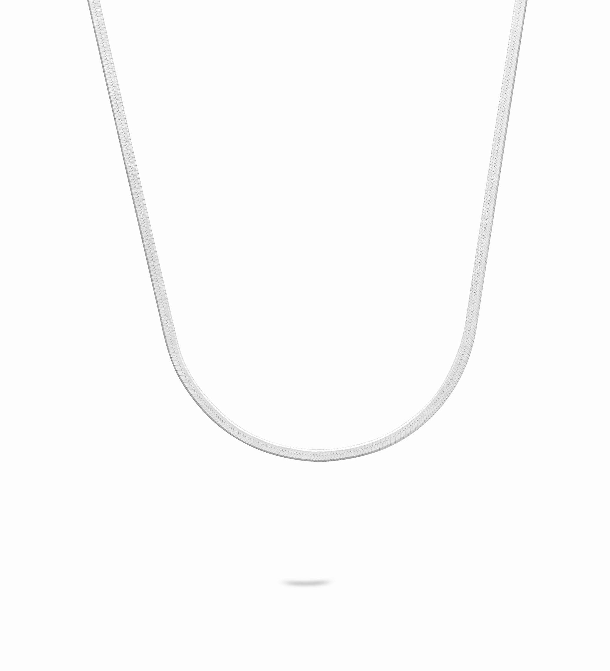 1.8mm Silver Herringbone Necklace - Miwanna