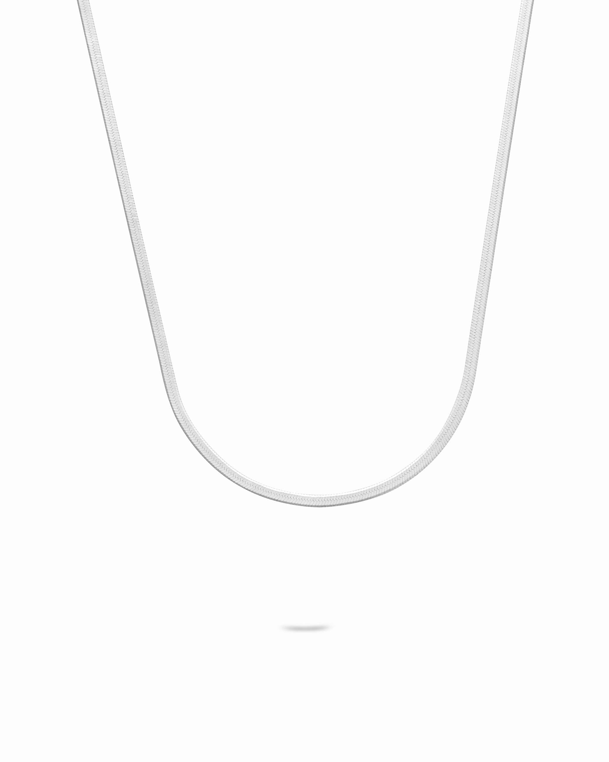 1.8mm Silver Herringbone Necklace - Miwanna