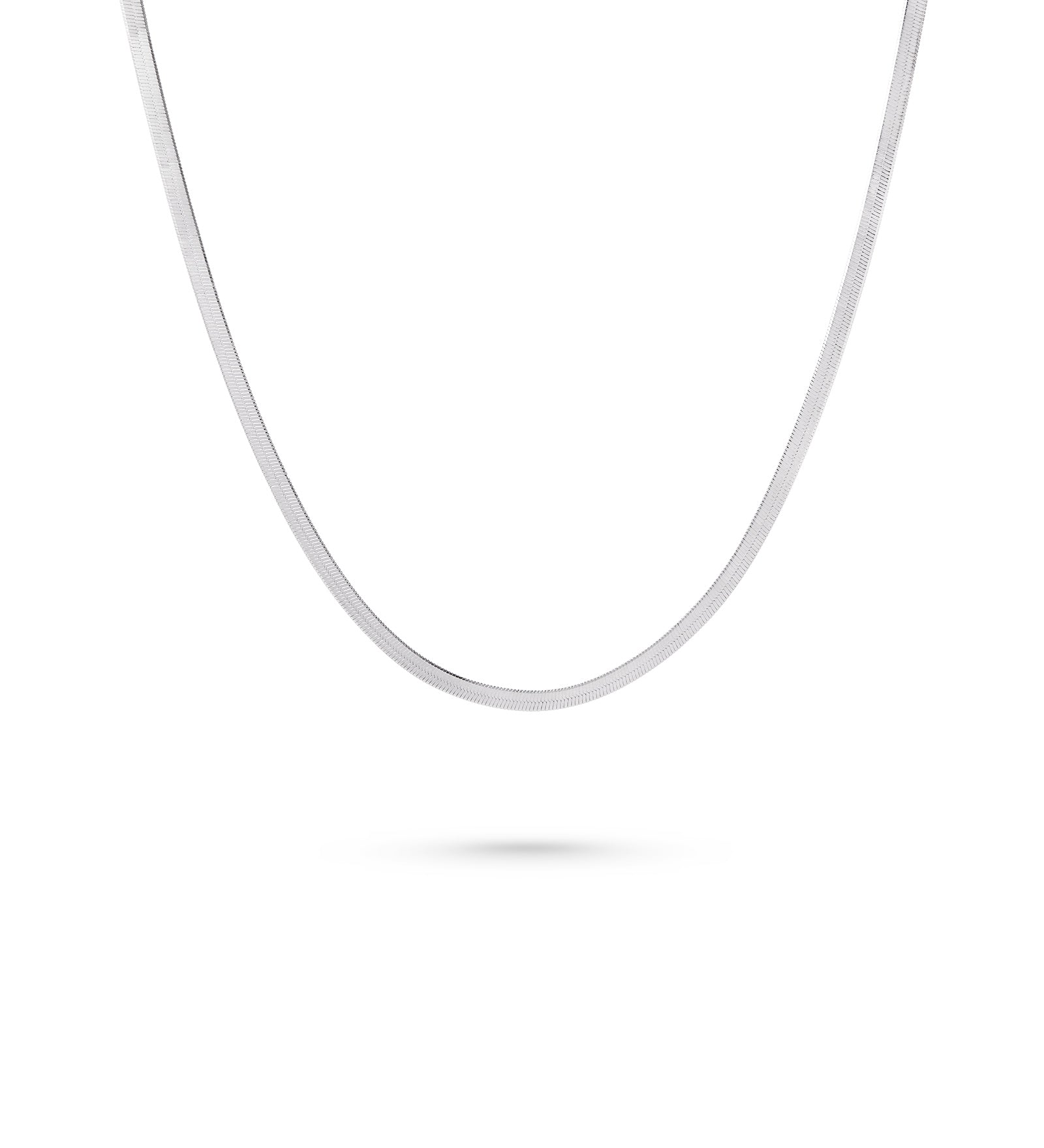 3mm Silver Herringbone Necklace - Miwanna