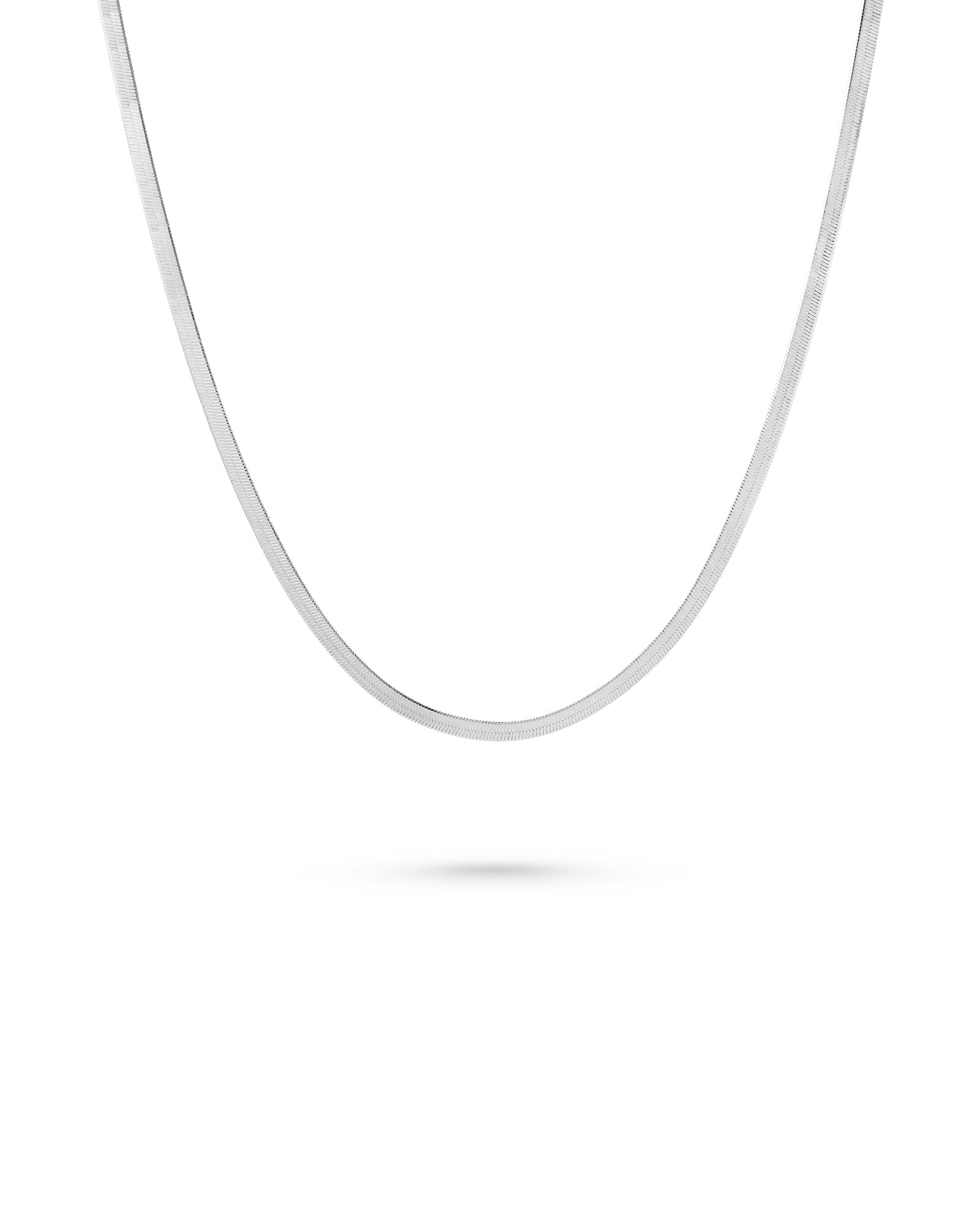 3mm Silver Herringbone Necklace - Miwanna