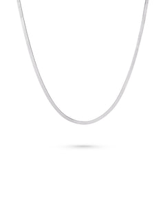 3mm Silver Herringbone Necklace - Miwanna