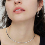 3mm Silver Herringbone Necklace - Miwanna