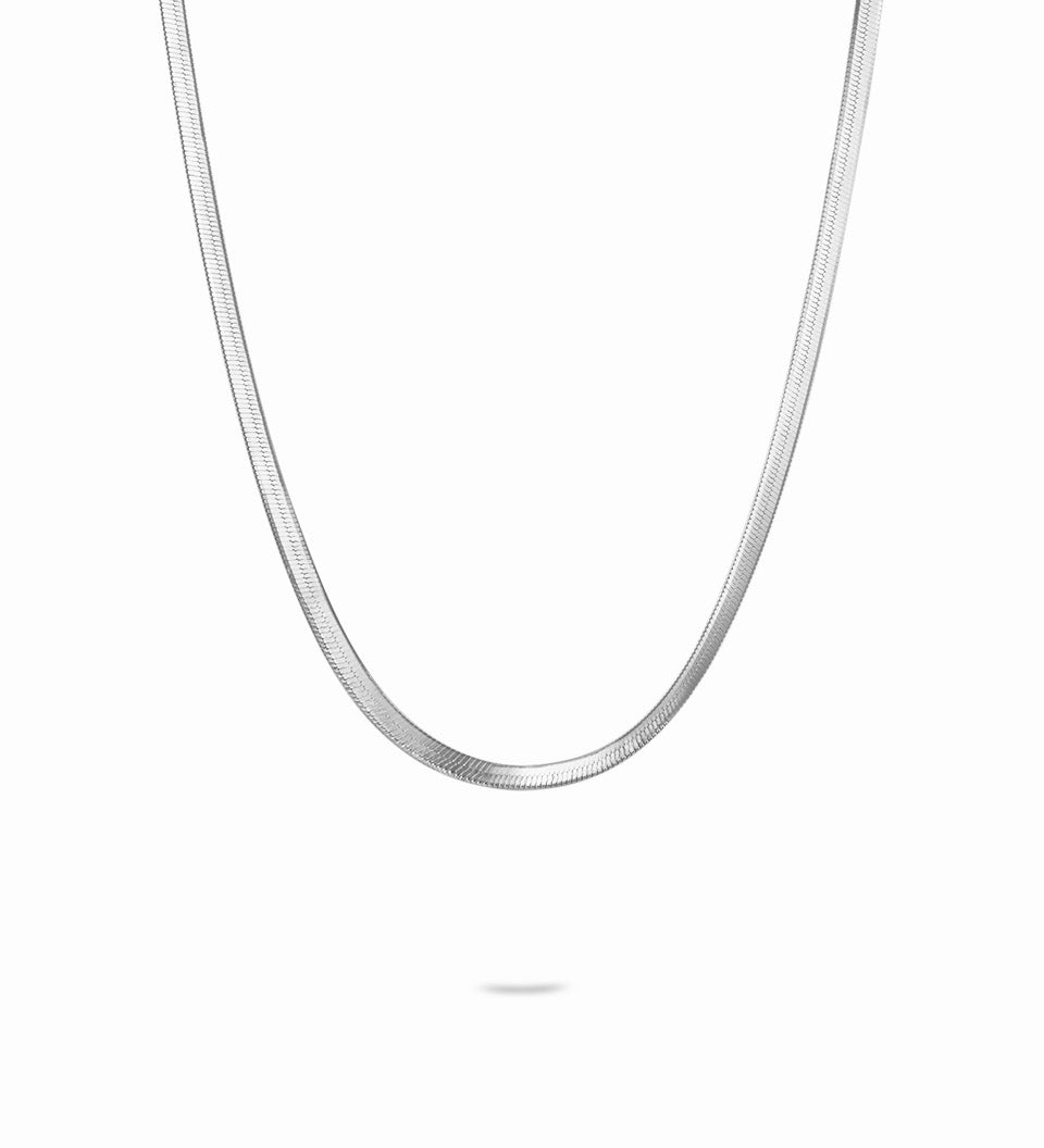 Silver Herringbone Necklace - Miwanna