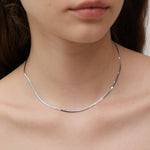 1.8mm Silver Herringbone Necklace - Miwanna