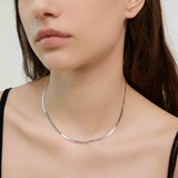 Silver Herringbone Necklace - Miwanna