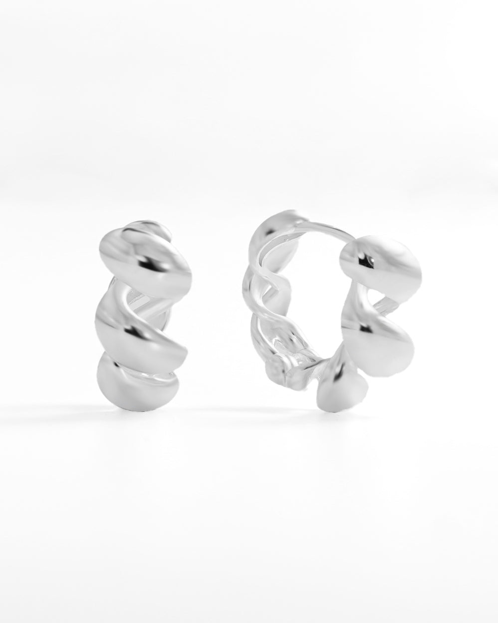 Croissant Silver Hoops - Miwanna