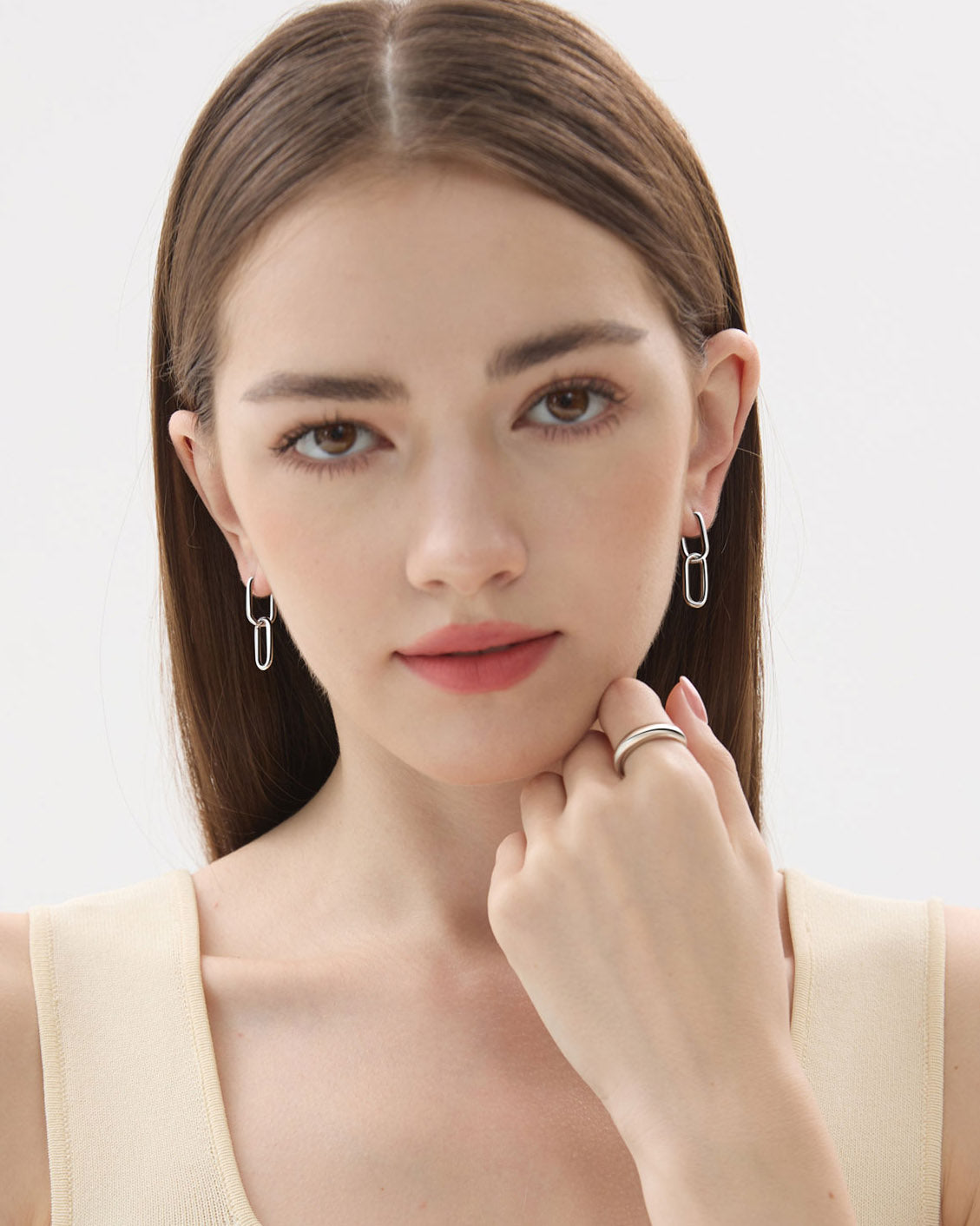 Double Silver Hoop Earrings - Miwanna