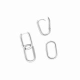 Double Silver Hoop Earrings - Miwanna