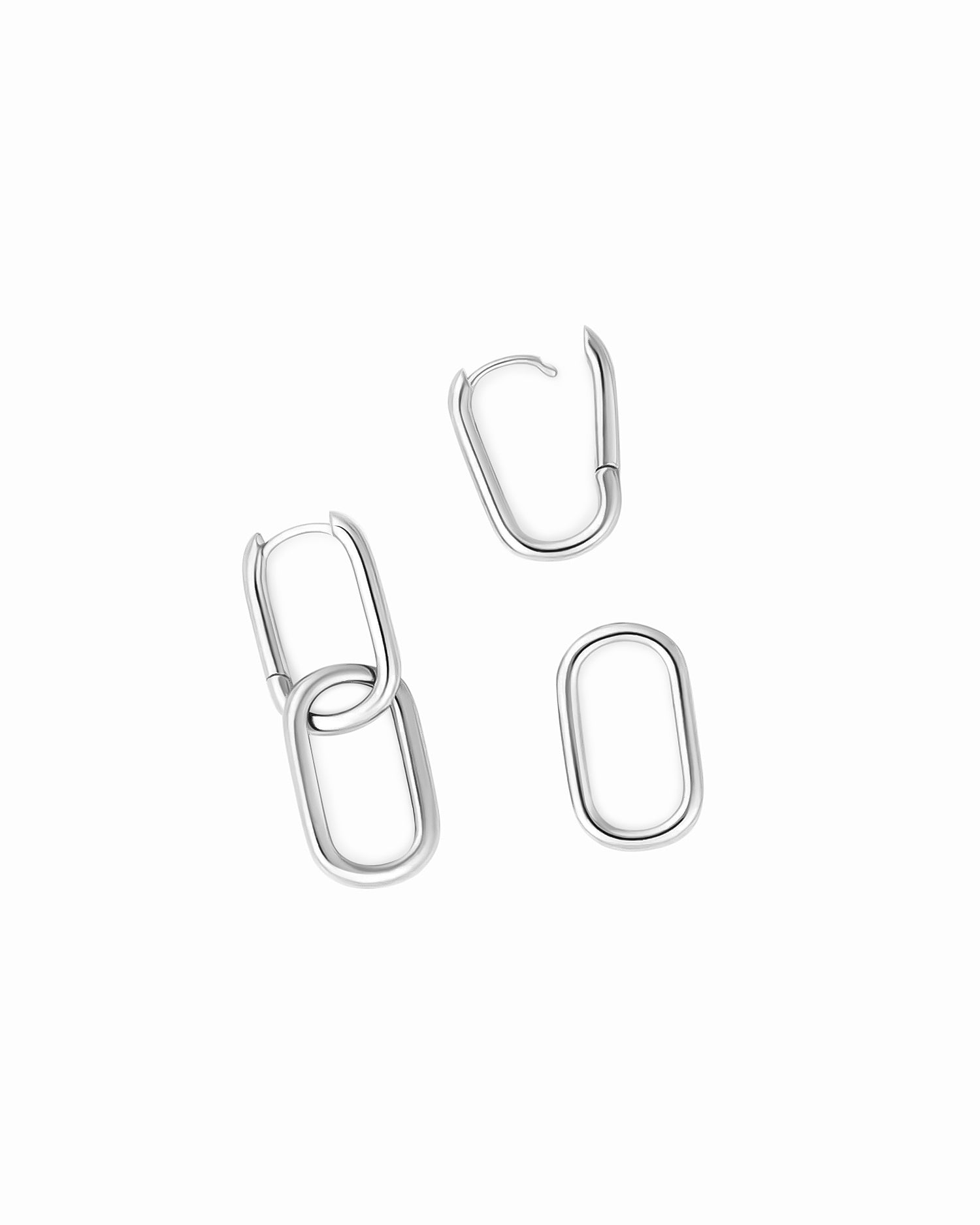 Double Silver Hoop Earrings - Miwanna