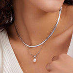 3mm Silver Herringbone Necklace - Miwanna