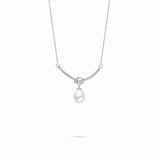 Silver Pearl Pendant Necklace - Miwanna