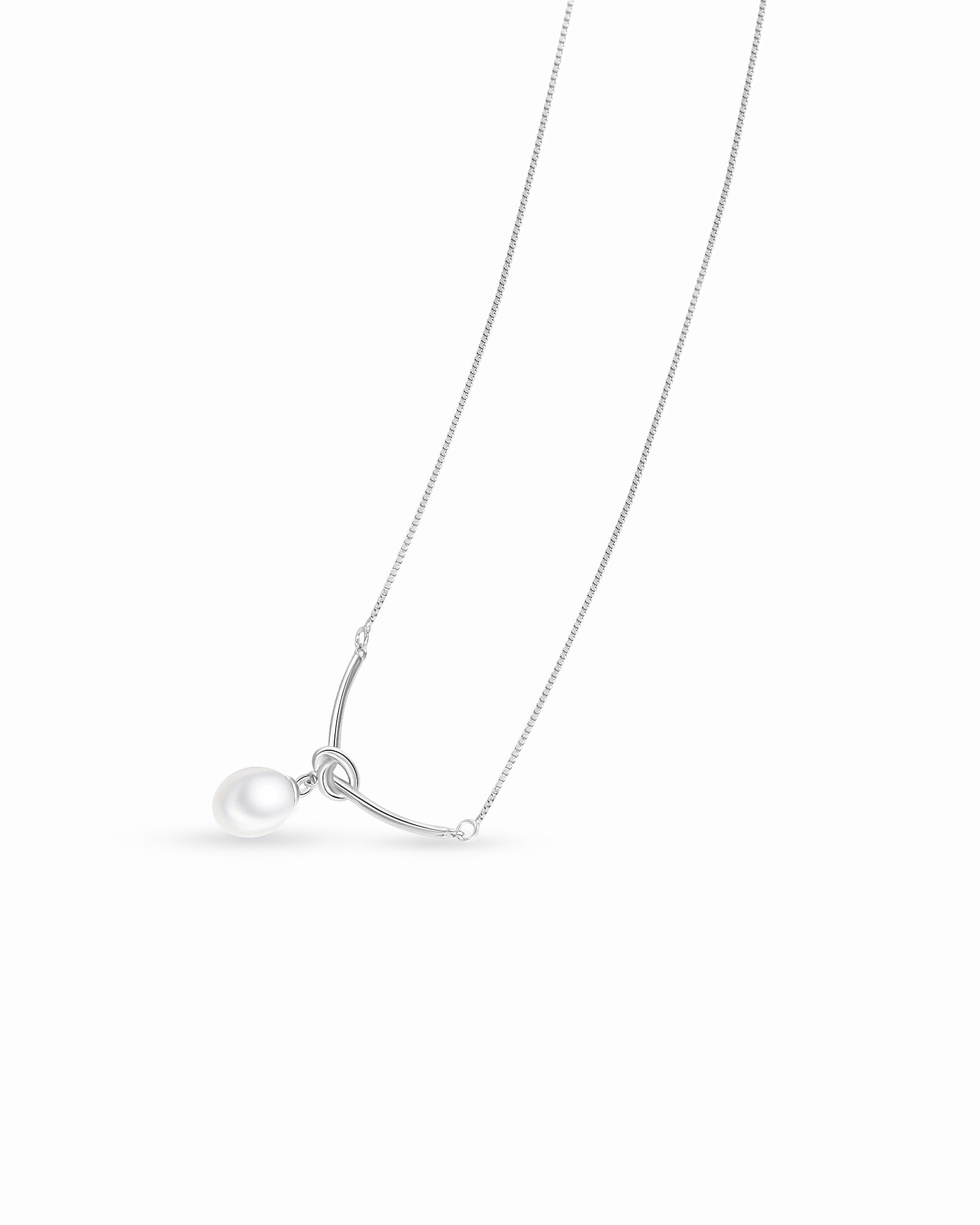 Silver Pearl Pendant Necklace - Miwanna