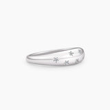 Angels Moissanite Dome Ring White Gold